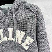 Colestore Celine Hooded Sweater in Ribbed Wool Medium Grey - 4