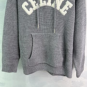 Colestore Celine Hooded Sweater in Ribbed Wool Medium Grey - 2
