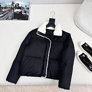 Colestore Chanel Style Fur-Collar Down Jacket Black - 1
