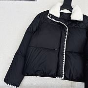 Colestore Chanel Style Fur-Collar Down Jacket Black - 6