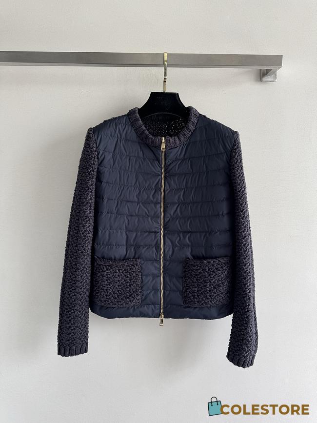 Colestore  Moncler Black Padded Cotton Zip-Up Cardigan - 1