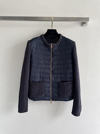 Colestore  Moncler Black Padded Cotton Zip-Up Cardigan