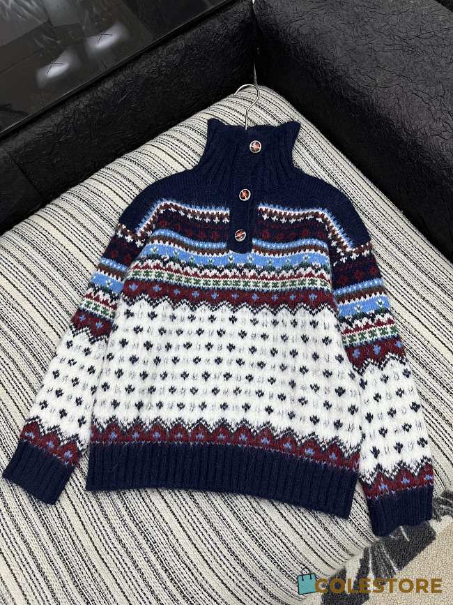 Colestore Chanel Style 25 Vintage Wool High-Neck Sweater - 1