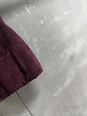 Colestore Loewe Puffer Vest in Shearling and Cotton Blend Burgundy - 3