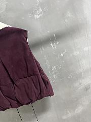 Colestore Loewe Puffer Vest in Shearling and Cotton Blend Burgundy - 2