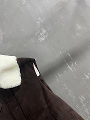 Colestore Loewe Puffer Vest in Shearling and Cotton Blend Dark Brown - 4
