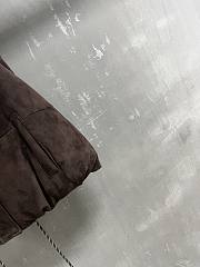 Colestore Loewe Puffer Vest in Shearling and Cotton Blend Dark Brown - 3