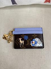 Colestore Louis Vuitton LV Charms Card Holder Monogram Blue Frost 10.2 x 7.3 x 0.3 cm - 1