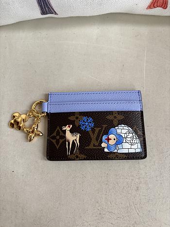 Colestore Louis Vuitton LV Charms Card Holder Monogram Blue Frost 10.2 x 7.3 x 0.3 cm