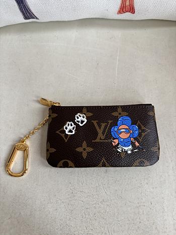 Colestore Louis Vuitton Key Pouch Monogram Canvas Blue Frost 12 x 7 x 1.5 cm