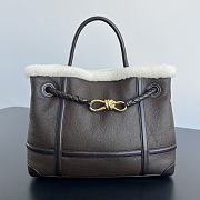 Colestore Bottega Veneta  Andiamo Medium Leather Shearling Top-Handle Bag 32.5x24x12 - 1