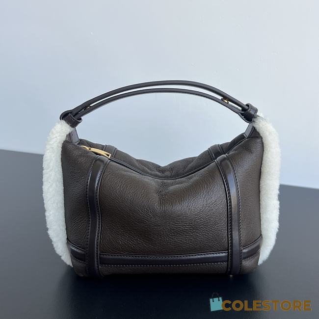 Colestore Bottega Veneta Wallace Mini Lamb Fur Top-Handle Bag 20x13x9.5cm - 1