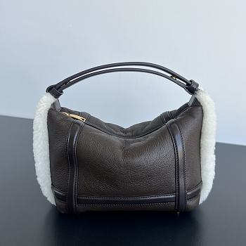 Colestore Bottega Veneta Wallace Mini Lamb Fur Top-Handle Bag 20x13x9.5cm