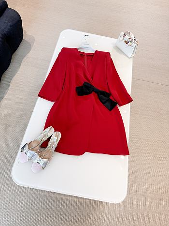 Colestore Valentino Cady Couture Short Dress With Faille Bow