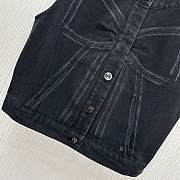 Colestore Chanel Coco Girl Butterfly Bow Black Denim Vest - 4