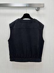 Colestore Chanel Coco Girl Butterfly Bow Black Denim Vest - 3
