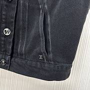 Colestore Chanel Coco Girl Butterfly Bow Black Denim Vest - 2