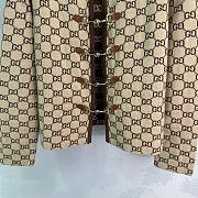 Colestore Gucci Monogram Knit Cardigan with Chain Closure Brown - 4
