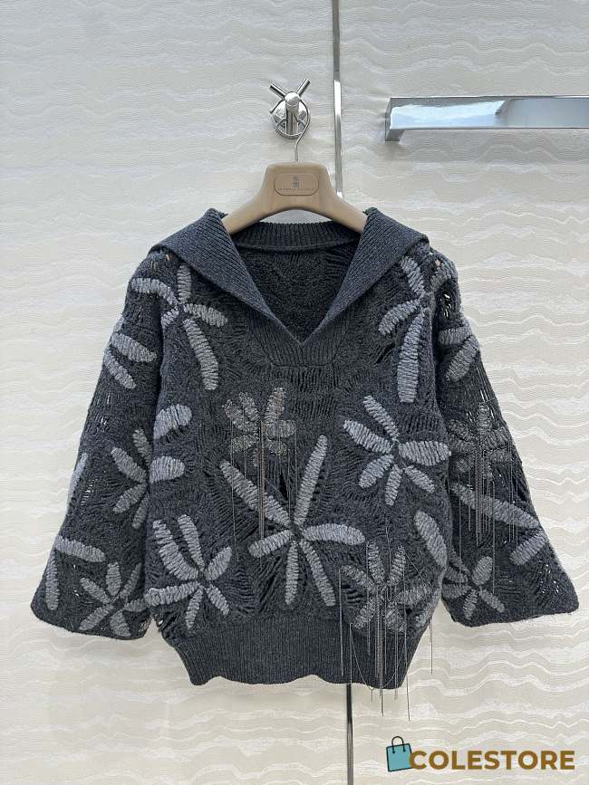 Colestore Brunello Cucinelli Bead-embellished Cashmere Sweater - 1