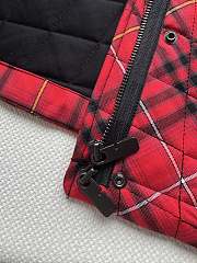Colestore Burberry Cropped Check Cotton Quilted Jacket in Poppy Red - 5