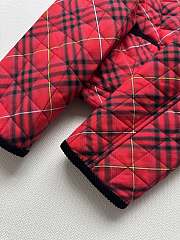 Colestore Burberry Cropped Check Cotton Quilted Jacket in Poppy Red - 3