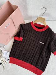 Colestore Miu Miu Brown/red Wool And Cotton Sweater - 1