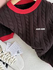 Colestore Miu Miu Brown/red Wool And Cotton Sweater - 2