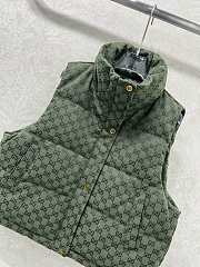 Colestore Gucci Monogram Padded Down Vest Olive Green - 3