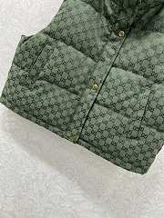 Colestore Gucci Monogram Padded Down Vest Olive Green - 4