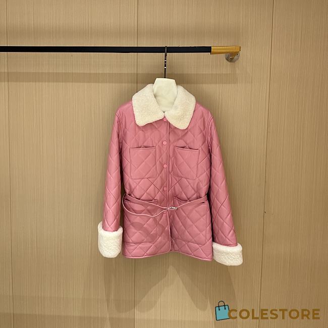 Colestore Chanel Lambskin Shearling Down Jacket Pink - 1