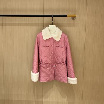 Colestore Chanel Lambskin Shearling Down Jacket Pink