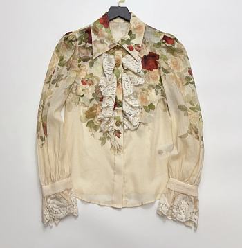 Colestore Zimmermann Hypnotic Ramie Lace Tux Shirt Cream Cascade