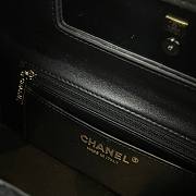 Colestore Chanel Mini Top Handle Flap Bag with Sequin Tweed Black 22x10x9cm - 2