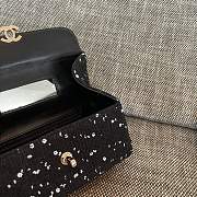 Colestore Chanel Mini Top Handle Flap Bag with Sequin Tweed Black 22x10x9cm - 4
