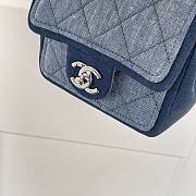 Colestore Chanel Quilted Mini Medallion Graphic Denim Blue Silver Hardware 17cm - 6
