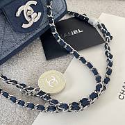 Colestore Chanel Quilted Mini Medallion Graphic Denim Blue Silver Hardware 17cm - 4