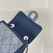 Colestore Chanel Quilted Mini Medallion Graphic Denim Blue Silver Hardware 17cm - 2