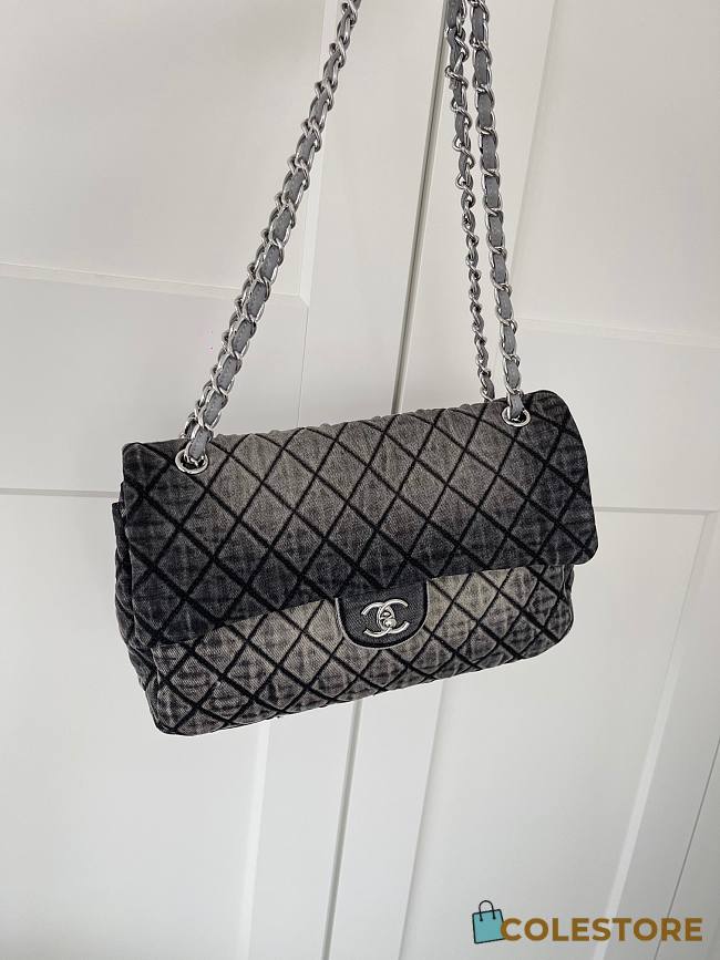 Colestore Chanel Jumbo Denimpressions Flap Bag Denim 33x22x8cm - 1