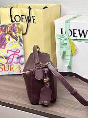 Colestore Loewe Small Featherlight Puzzle Bag in Nappa Lambskin Dark Burgundy 24x10.5x16.5cm - 5