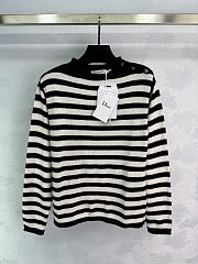 Colestore Dior Marinière Sweater Black and Ecru Cotton and Cashmere Knit - 1