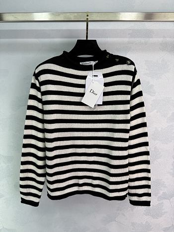 Colestore Dior Marinière Sweater Black and Ecru Cotton and Cashmere Knit