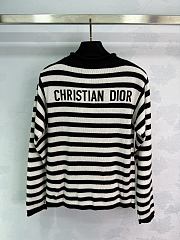 Colestore Dior Marinière Sweater Black and Ecru Cotton and Cashmere Knit - 2