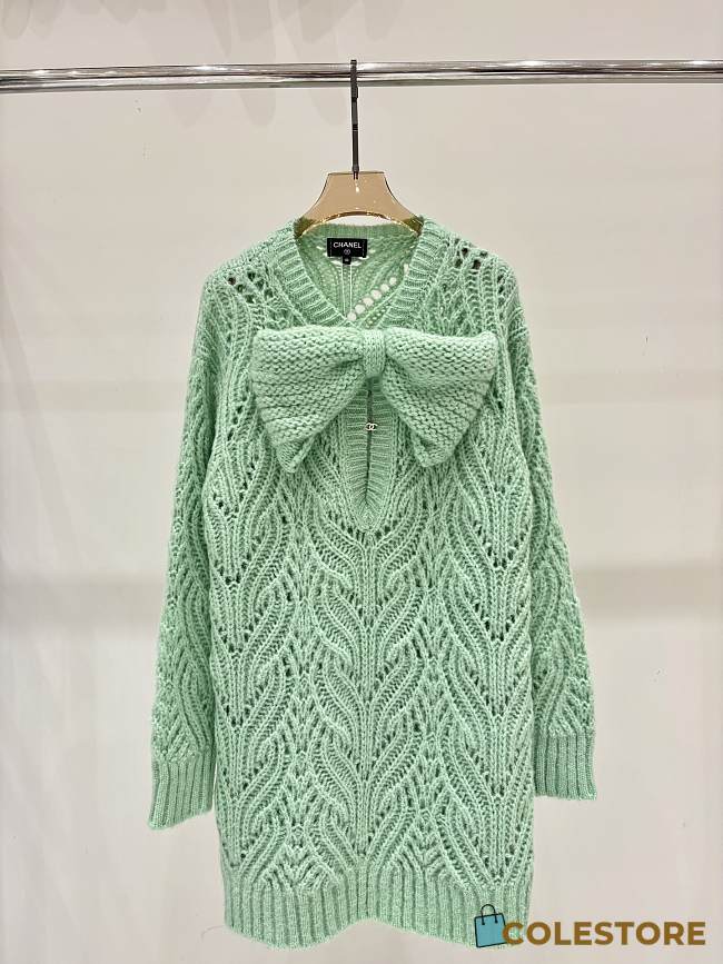 Colestore Chanel Fall-Winter 2025/26 Short Dress Mohair & Wool Light Green - 1