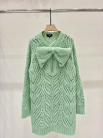 Colestore Chanel Fall-Winter 2025/26 Short Dress Mohair & Wool Light Green