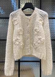 Colestore Celine Embroidered Cardigan in Mohair Off White  - 1