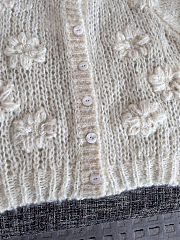Colestore Celine Embroidered Cardigan in Mohair Off White  - 3