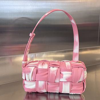 Colestore Bottega Veneta Small Brick Cassette Pink and White tie-dye 23x10.5x10cm