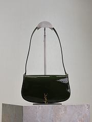 Colestore YSL Saint Laurent Mini Voltaire in Patent Leather Dark Vineyard Green 17.5×13.5×5cm - 1
