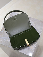 Colestore YSL Saint Laurent Mini Voltaire in Patent Leather Dark Vineyard Green 17.5×13.5×5cm - 2
