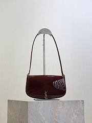 Colestore YSL Saint Laurent Mini Voltaire in Patent Leather Gloss Burgundy 17.5×13.5×5cm - 1